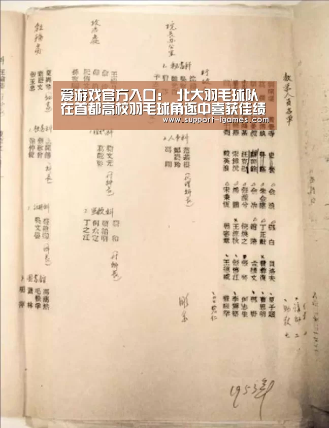 爱游戏官方入口:
北大羽毛球队在首都高校羽毛球角逐中喜获佳绩(图2) 爱游戏官方入口